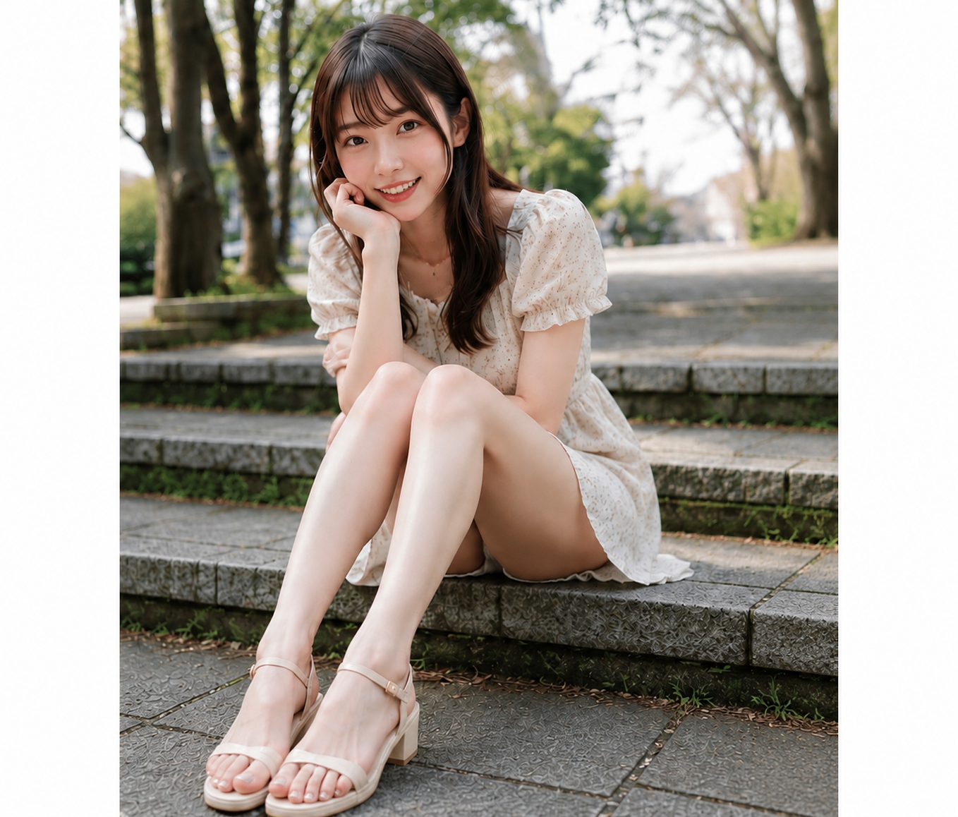 生足×ワンピース【AI美脚モデルみお】